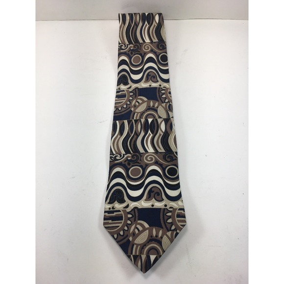 Zylos Other - Zylos George Machado Tie 100% Silk Geometric Black Blue Beige